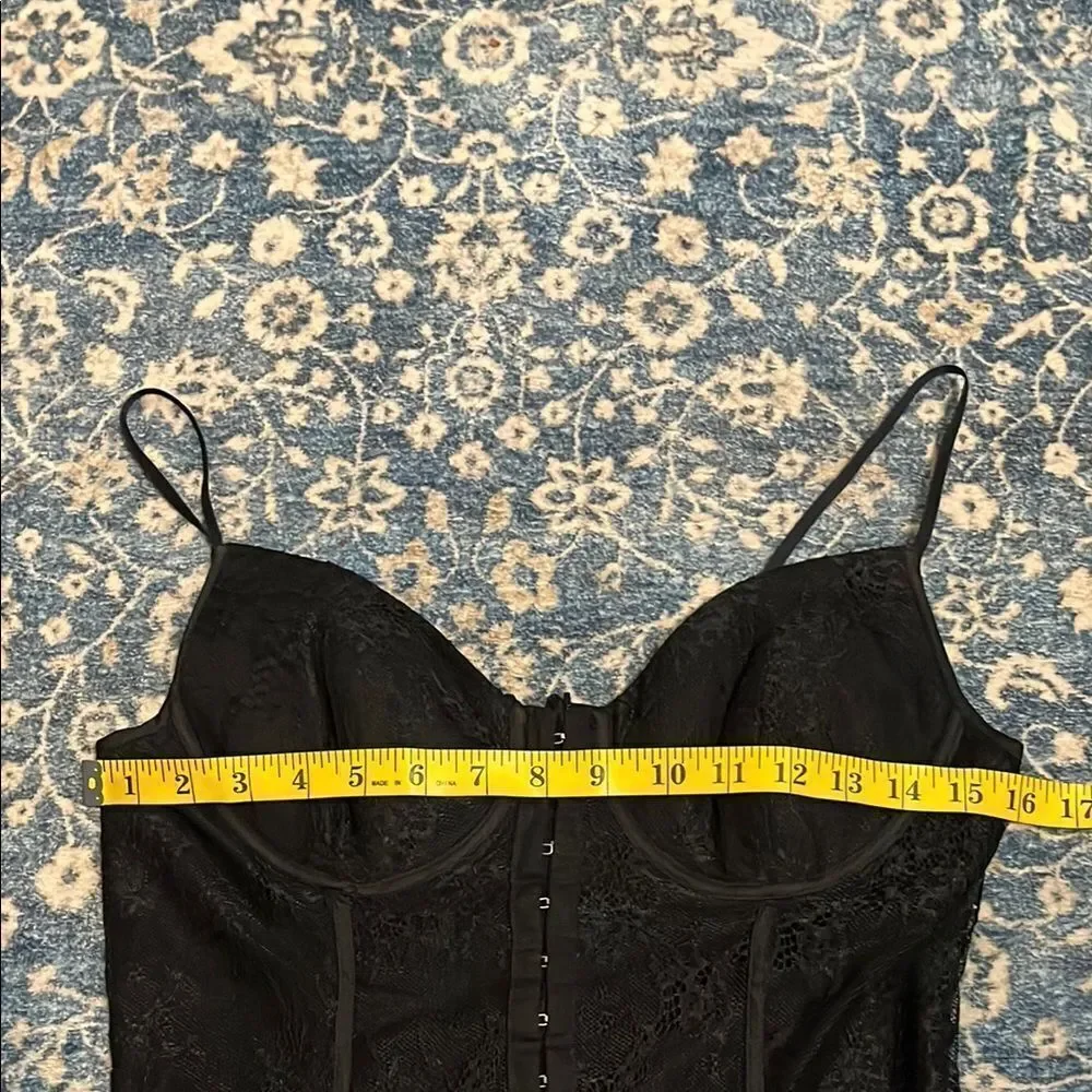 Bebe Bustier Lace Midi Elegant Black Dress Brand New Party Event Gala